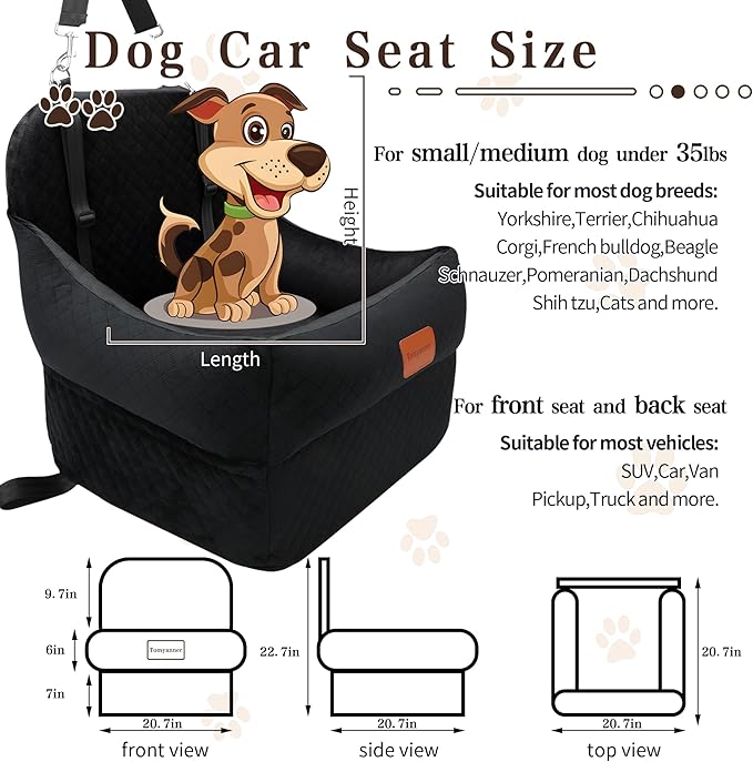 Dog Car Seat-Dog Booster Car Seat with 7&