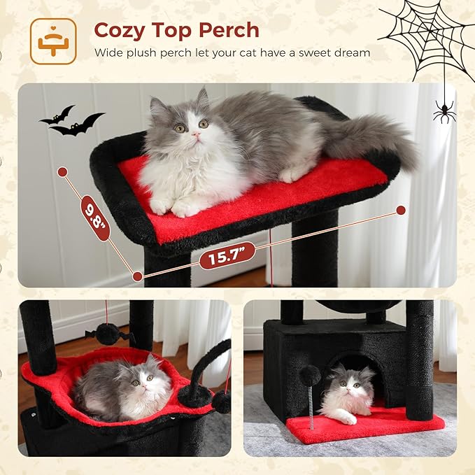 PEQULTI 4-in-1 Gothic Cat Tree, 33&