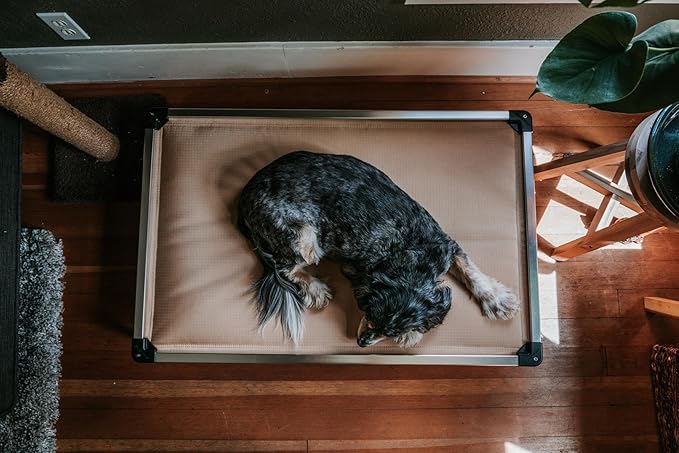 K9 Ballistics Chew Proof Armored Padded Dog Crate Bed, Virtually Indestructible, Legs Included (Obsidian Black, Small (29" L x 18" W x 4.5" H))