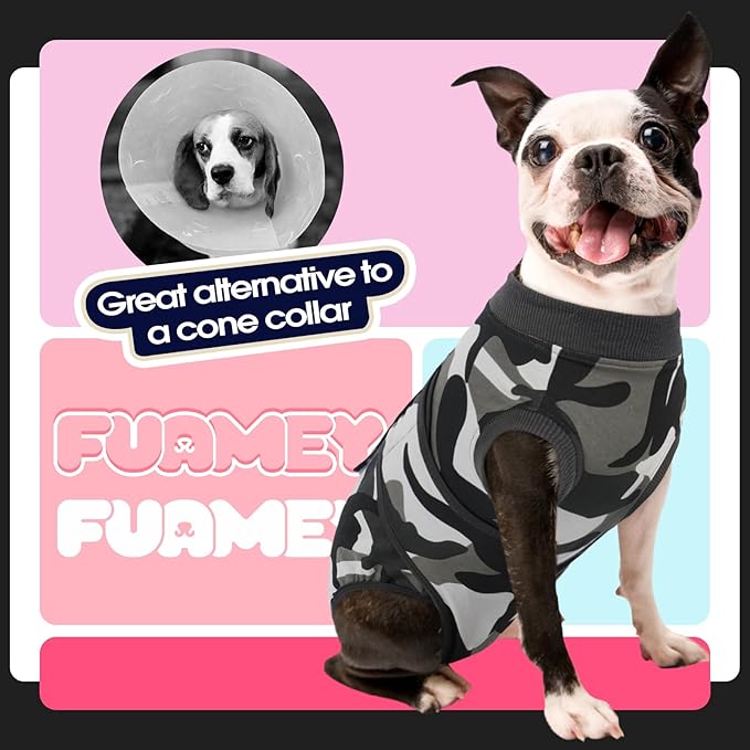 FUAMEY Dog Recovery Suit Male,Dogs Surgery Neuter Suits Puppy Spay Shirts for Female Protect Dog&