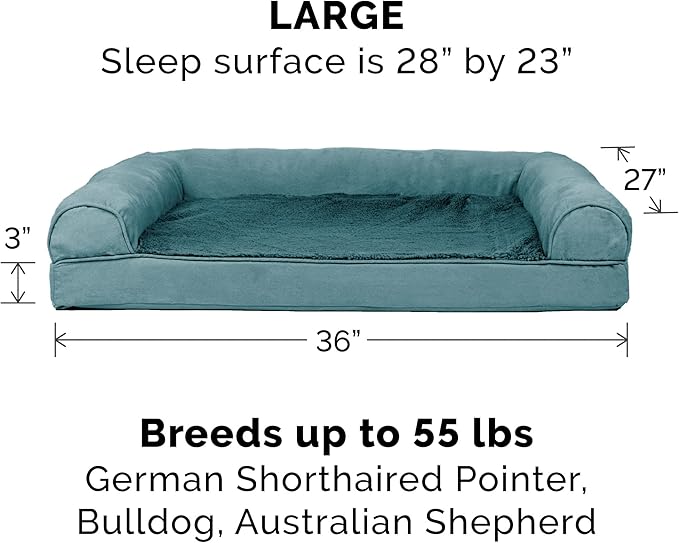 Furhaven Orthopedic Dog Bed for Large/Medium Dogs w/ Removable Bolsters & Washable Cover, For Dogs Up to 55 lbs