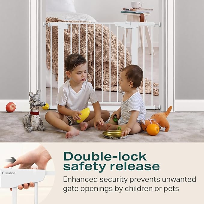Cumbor 29.7-40.6" Baby Gate for Stairs, Mom&