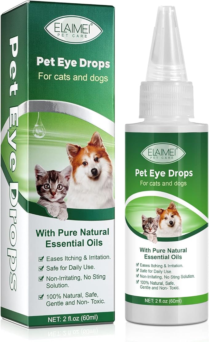 Dog Eye Drops, Eye Cleaner for Dogs & Cats Supports Eyes Infection Relief, Redness & Allergy Eyes Relief, Remove Tear Stain & Eye Debris - Pet Eye Gentle Care Supplement Cats Drops for Eyes - 2 fl ozβ¦