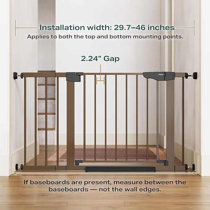 Cumbor 29.7-46" Baby Gate for Stairs, Mom&