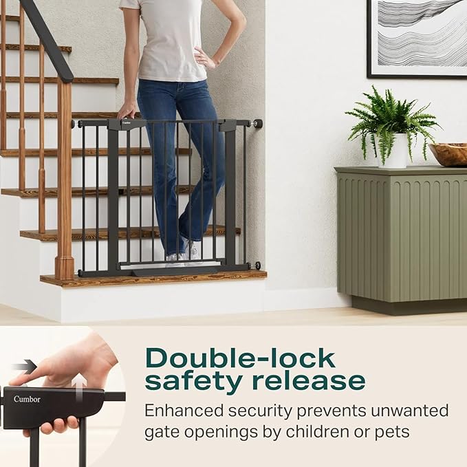 Cumbor 2 Pack 29.7-40.6" Baby Gate for Stairs, Mom&