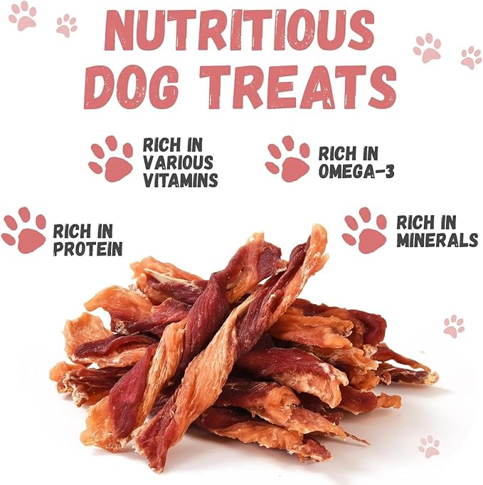 Dog Jerky Treats Triple Flavor Chicken Duck Wrapped Cod Twisted Sticks 5&