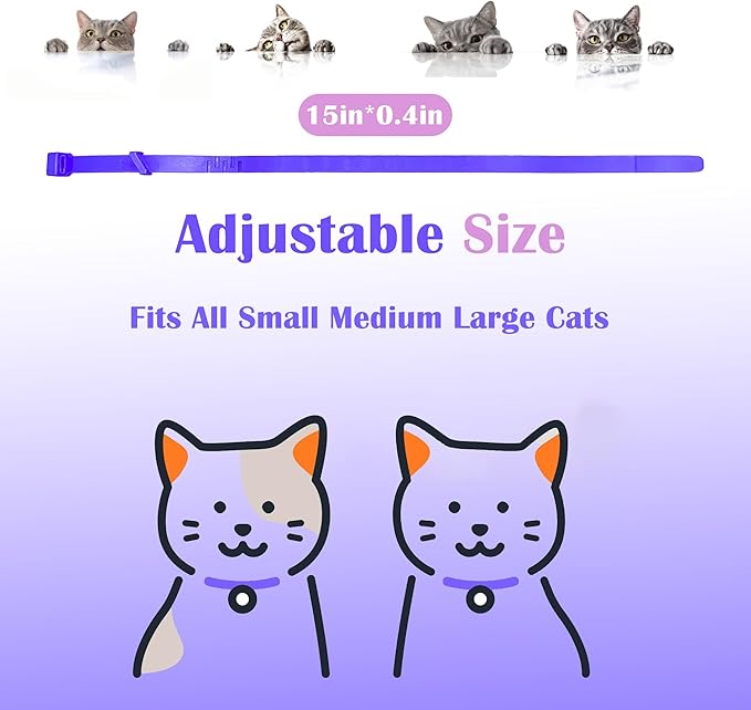 4 Pack Calming Collar for Cats - Long-Lasting Anxiety and Stress Relief, Relaxing Cat Collar,Adjustable Pheromones Collar for Cats,Natural Soothing 60 Days of Continuous Calming Move