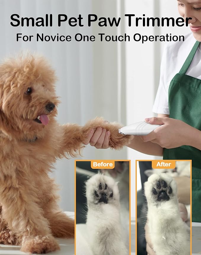 LEYOUFU Dog Paw Trimmer for Grooming, Cordless Electric Small Pet Grooming Clippers Hair Trimmer for Dogs Cats, Low Noise for Trimming Pet&