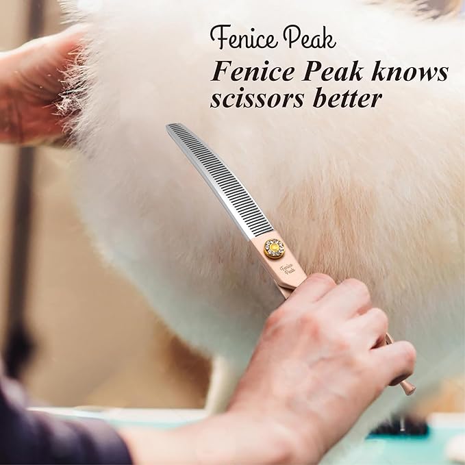 Fenice Peak Professional Curved Thinner Dog Grooming Scissors 7.0&