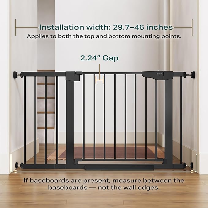 Cumbor 29.7-46" Baby Gate for Stairs, Mom&