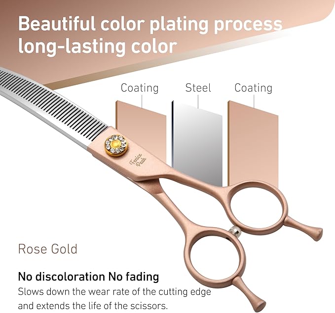 Fenice Peak Professional Curved Thinner Dog Grooming Scissors 7.0&