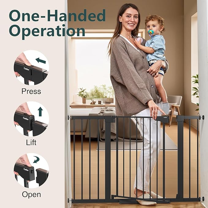 Cumbor 2 Pack 29.7"-48" Baby Gate for Stairs, Mom&