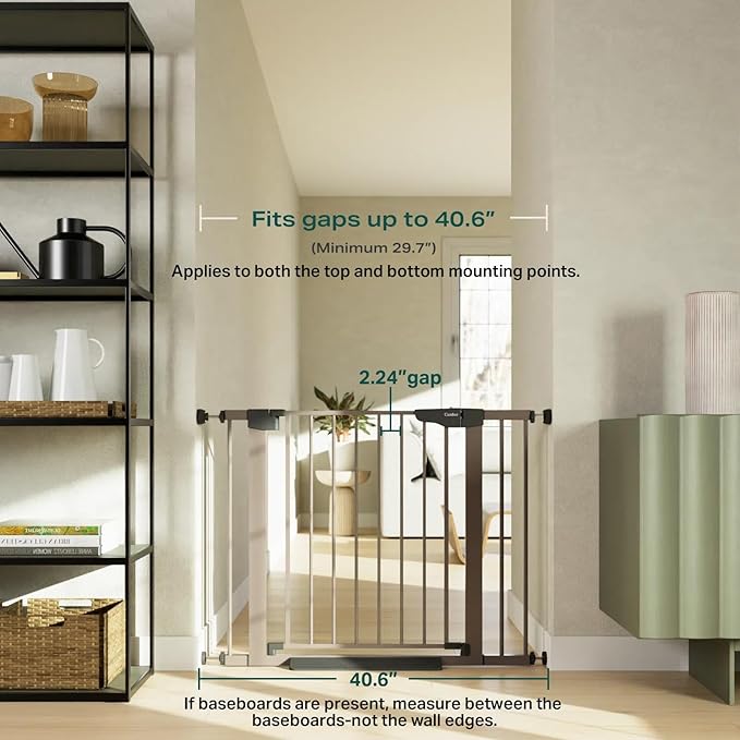 Cumbor 29.7-40.6" Baby Gate for Stairs, Mom&