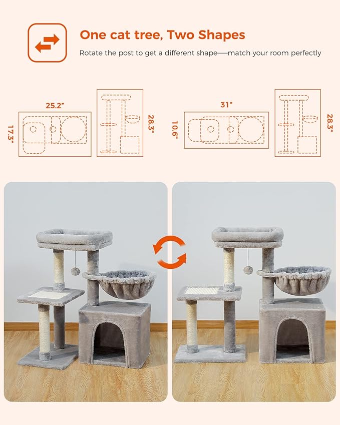 PEQULTI Small Cat Tree, [28.5&