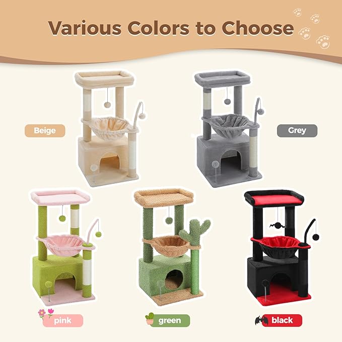 PEQULTI 4-in-1 Cat Tree, 33&