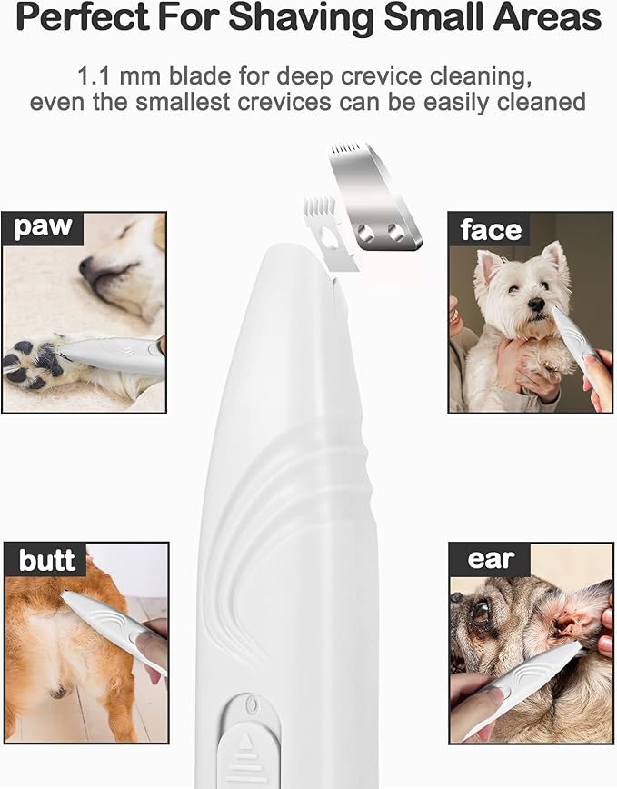 LEYOUFU Dog Paw Trimmer for Grooming, Cordless Electric Small Pet Grooming Clippers Hair Trimmer for Dogs Cats, Low Noise for Trimming Pet&