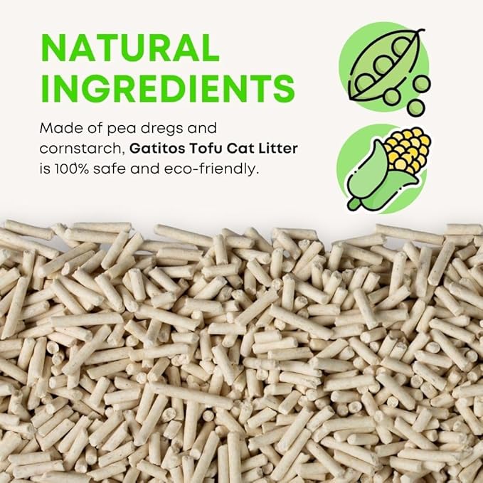 Gatitos Tofu Cat Litter Climping Quickly, Natural Material, Dissolves in Water and can be Flushed Down The Toilet, Vacuum Packing(Original Flavor| Pack*1)