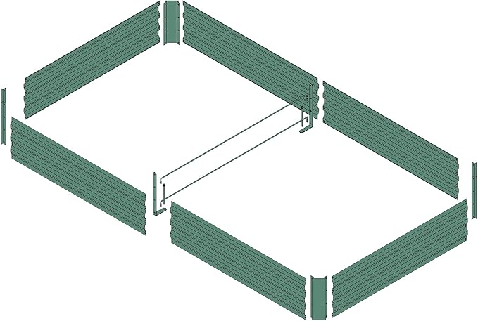 8x4x1ft Metal Raised Garden Bed Kit,Galvanized Garden Bed Box for Vegetables, Flowers, Herbs, and Succulents,240 Gallon Capacity - Green