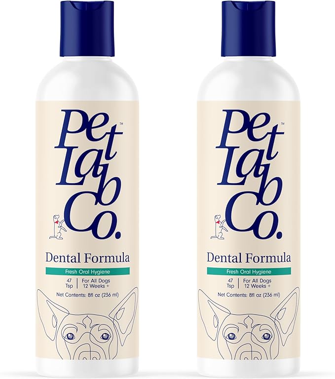 PetLab Co. Dog Dental Formula - Keep Dog Breath Fresh and Teeth Clean - Supports Gum Health - Dog Water Additive Dental Care Targets Tartar - 2pack