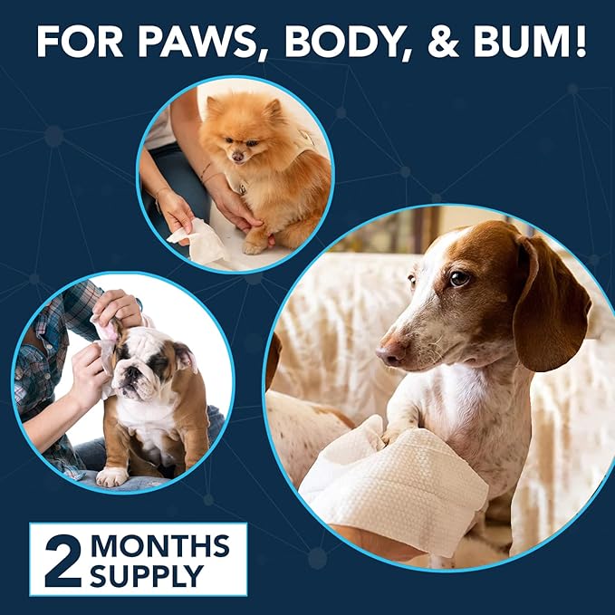 NOVEHA Dog Wipes - Odor Eliminating and Cleaning Grooming Wipes for Dog&