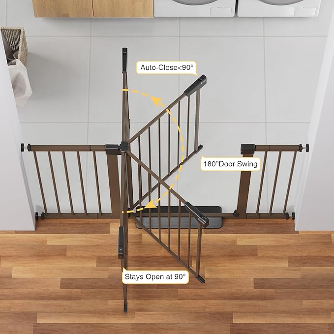 Cumbor 29.7-54.2" Wide Baby Gate for Stairs, Mom&