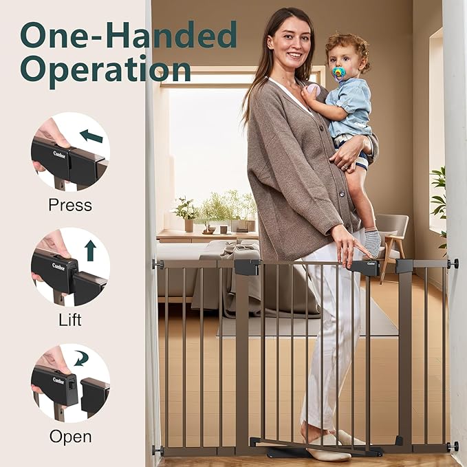 Cumbor 29.7-48" Baby Gate for Stairs, Mom&