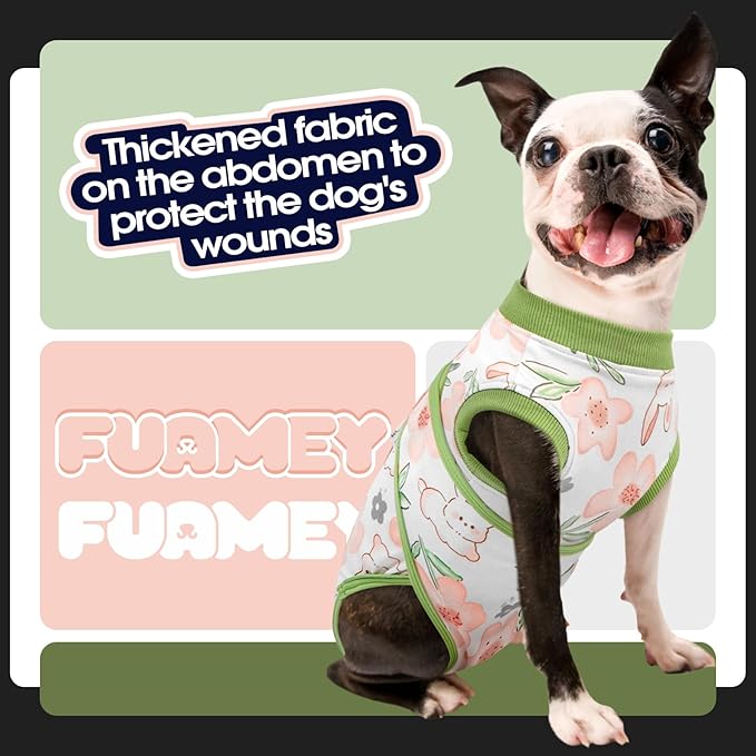 FUAMEY Dog Recovery Suit Male,Dogs Surgery Neuter Suits Puppy Spay Shirts for Female Protect Dog&