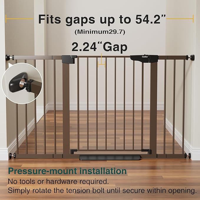 Cumbor 29.7-54.2" Wide Baby Gate for Stairs, Mom&