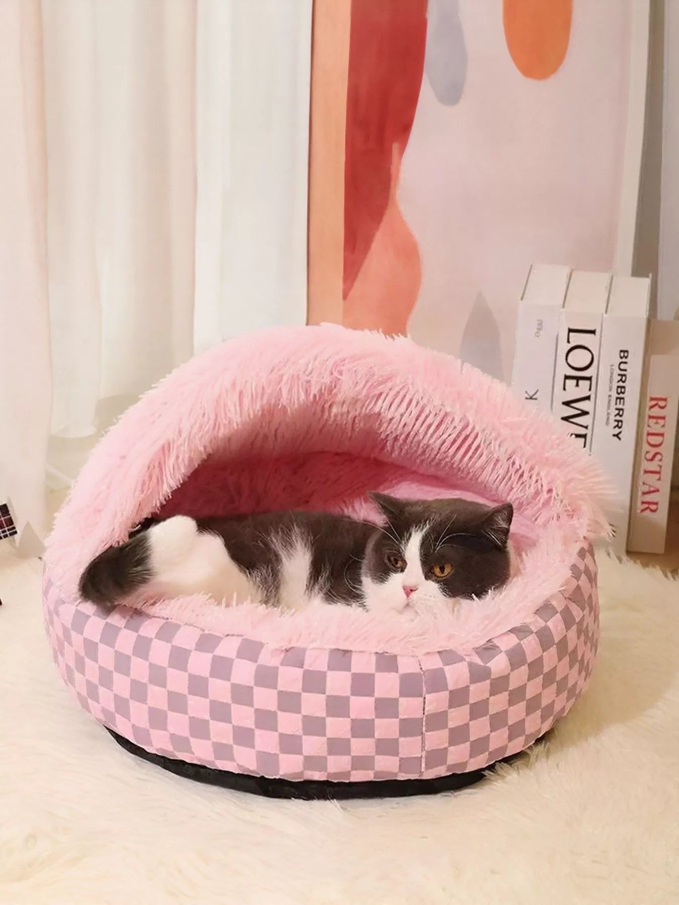 Cozy Cave Pet Nest with Plush Interior