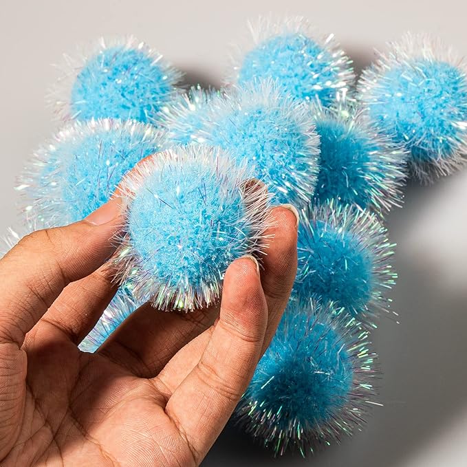 VAPKER 30 Pcs Cat Ball Toys Sparkle Balls Extra Large 2 Inch Cat&