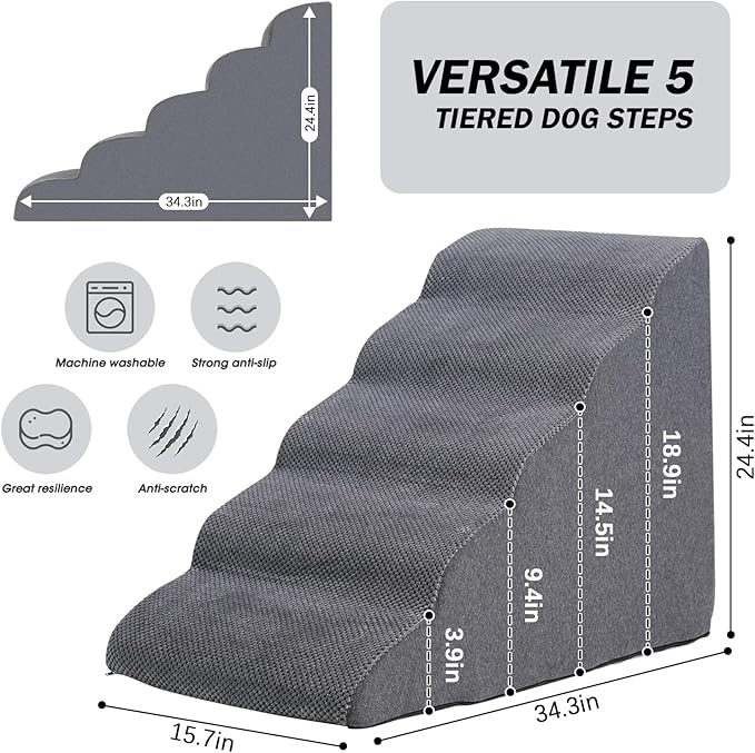 Dog Stairs&Steps for High Beds Up to 28&