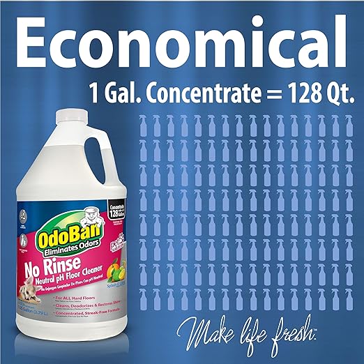 OdoBan Pet Solutions No Rinse Neutral pH Floor Cleaner Concentrate, Made in the USA, Splash O&