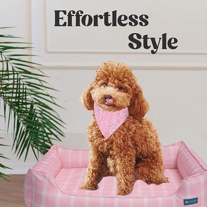 Orthopedic Bolster Dog Bed β CertiPUR-US Foam, Recycled Polyester Canvas, Washable Cover, Anti-Slip Bottom, Small, Grey Plaid β Stylish Designer Dog Sofa
