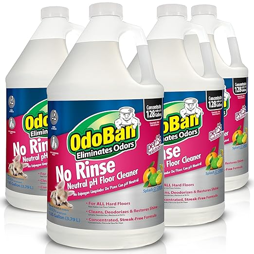 OdoBan Pet Solutions No Rinse Neutral pH Floor Cleaner Concentrate, Made in the USA, Splash O&