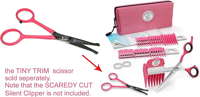Tiny Trim 4.5" Ball-Tipped Scissor for Dog, Cat and all Pet Grooming - Ear, Nose, Face & Paw - Scaredy Cut&