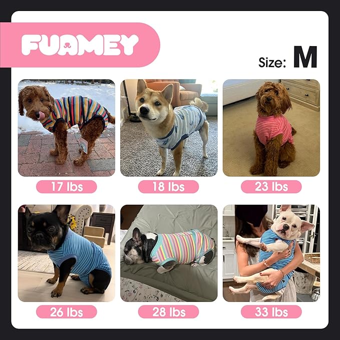 FUAMEY Dog Recovery Suit Male,Dogs Surgery Neuter Suits Puppy Spay Shirts for Female Protect Dog&