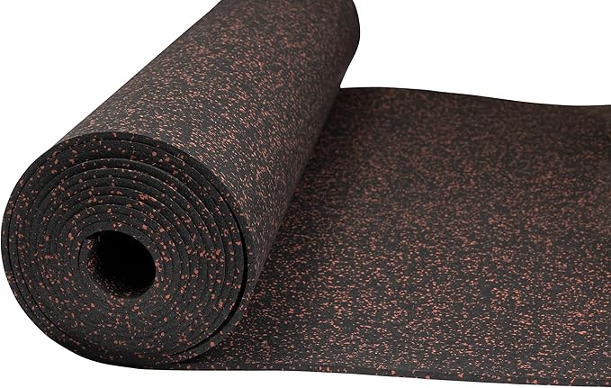 Playsafer Genaflex Rubber Gym Floor Mat, Heavy Duty Commercial Protective Gym Flooring Roll - 8mm Thick (10% Red, 4&