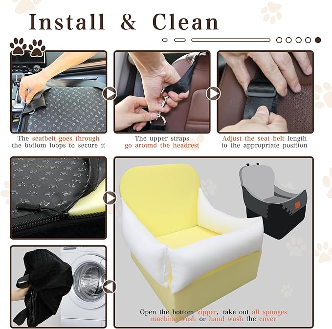 Dog Car Seat-Dog Booster Car Seat with 7&