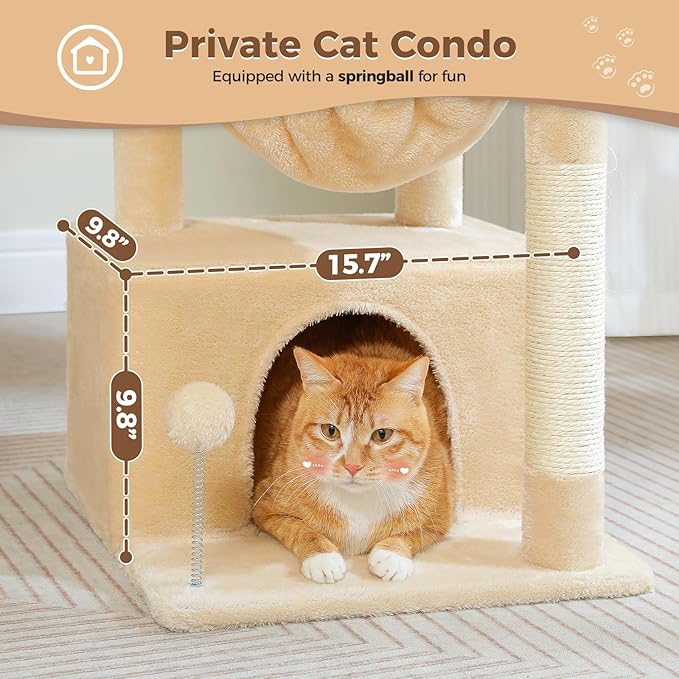 PEQULTI 4-in-1 Cat Tree, 33&