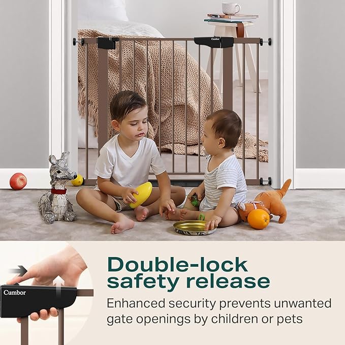 Cumbor 29.7-40.6" Baby Gate for Stairs, Mom&
