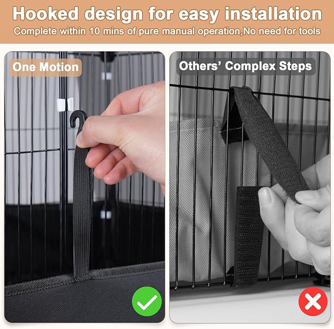 Tresbro Guinea Pig Cage with Waterproof PVC Bottom Liner & One-Hand Release Hook, Triple Fixing C&C Cage for Guinea Pigs, Bunny, Rabbit, Hedgehog, Small Animal Indoor Playpen 48&