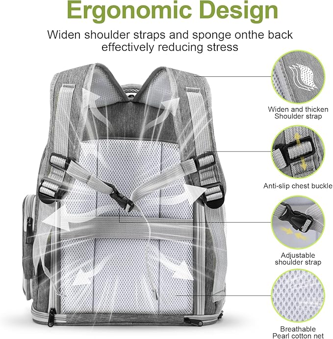 Expandable Cat Backpack,Cat Bubble Backpack Carrier for Carrying Cats, Pets and Small Dogs,Airline-Approved,Designed for Travel, Hiking, Walking,Car (Grey