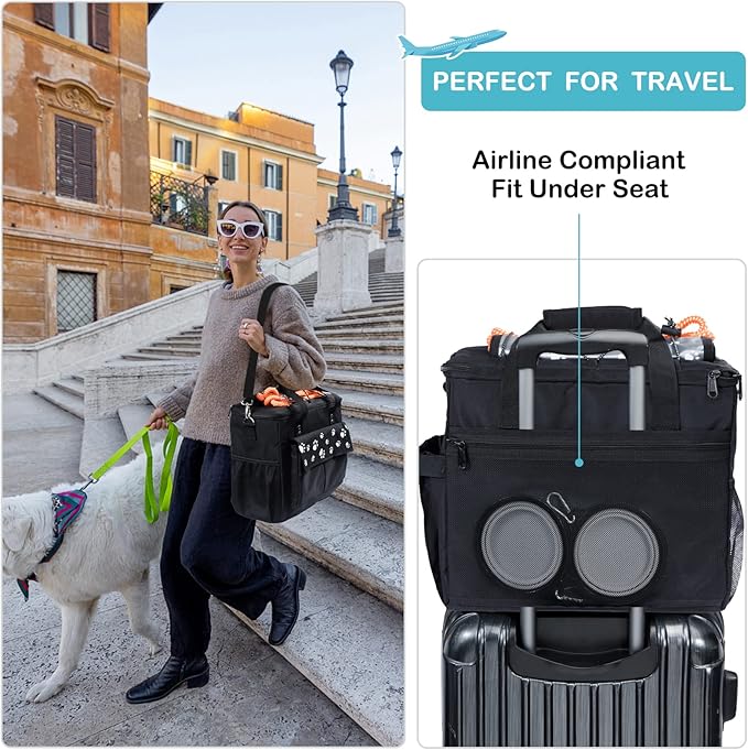 Dog Travel Bag, Airline Approved Dogs Bags for Traveling, 2 Dog &