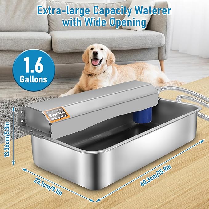 6L Automatic Dog Water Dispenser Bowl for Large Dog
