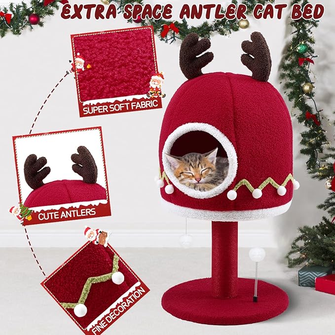 Luxury Treehouse Cat Tree for Indoor Large Cats,54.7&