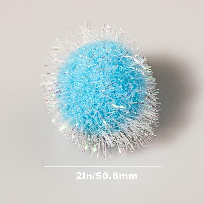 VAPKER 30 Pcs Cat Ball Toys Sparkle Balls Extra Large 2 Inch Cat&