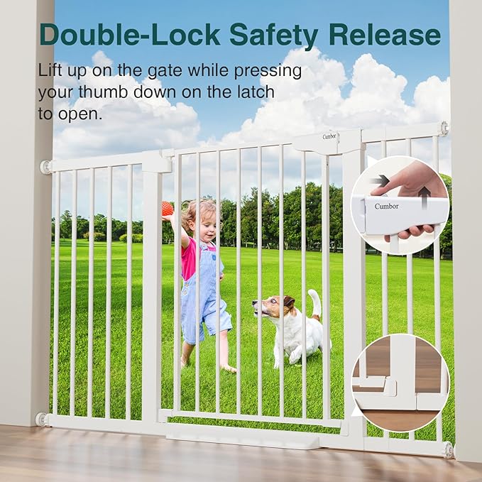 Cumbor 2 Pack 29.7-54.2" Baby Gate for Stairs, Mom&