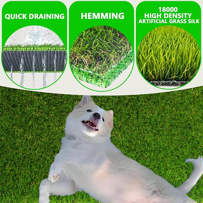 Reusable Dog Loo System with Artificial Grass Turf&Pee Pads&Tray, for Puppy Potty Training is Portable&Easy to Clean,35x23in Large Dog Litter Box Toilet for Indoor/Outdoor use(35.6&