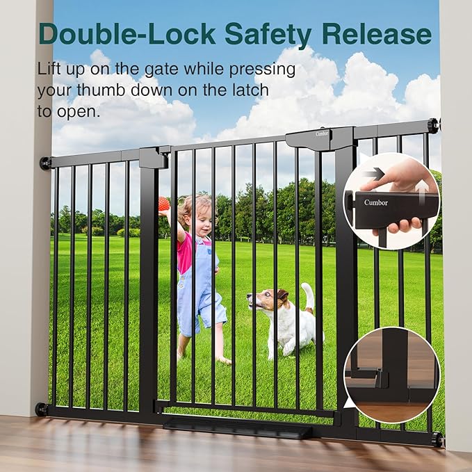 Cumbor 29.7-54.2" Wide Baby Gate for Stairs, Mom&