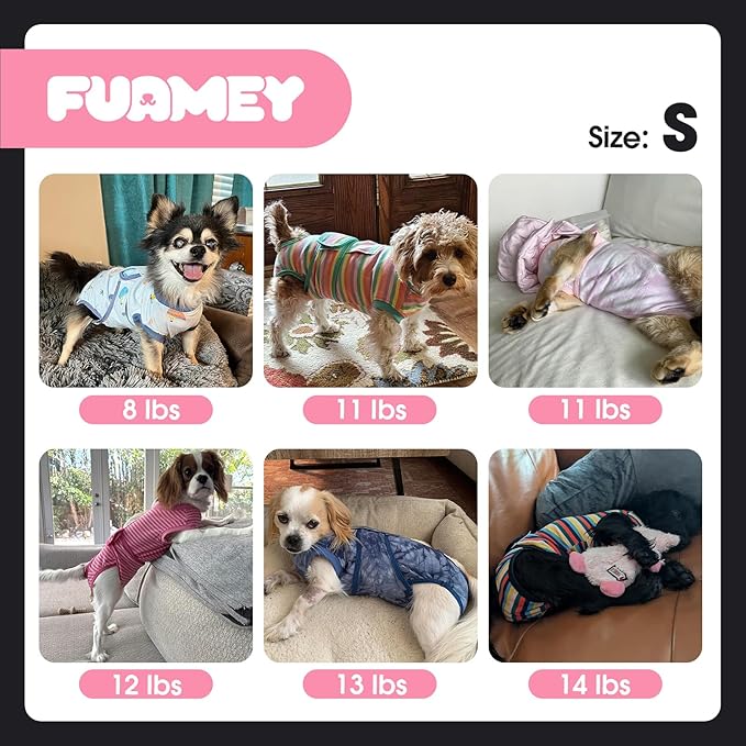 FUAMEY Dog Recovery Suit Male,Dogs Surgery Neuter Suits Puppy Spay Shirts for Female Protect Dog&